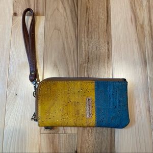 Handmade Blue & Yellow Cork Wallet from Etsy